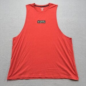 Under Armour Muscle Tank Men's 2XL Red Project Rock Sleeveless Training Athletic
